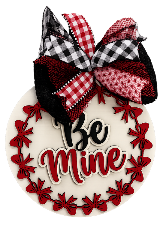 “Be Mine” Valentine Door Hanger – Handmade Front Door Valentine Decor
